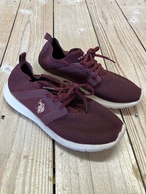 U.S. Polo Assn. Burgundy Knit Lace-Up Sneakers